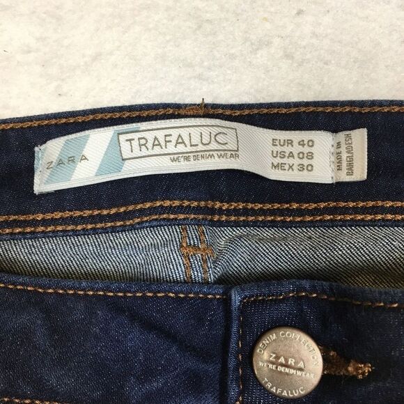 Zara Trafuluc Denim Collection Womens 8 High Rise Skinny Jean Dark Wash Blue - Picture 4 of 12